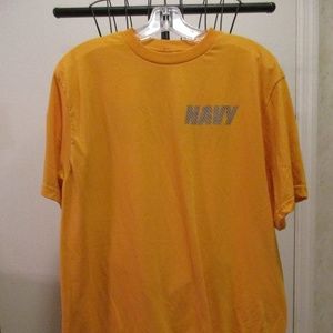 Mens US NAVY Orange  Tee-shirt Large